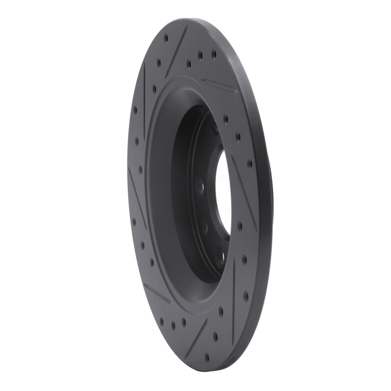 Ford Fusion Brake Rotor (1) - Rear Right - R1 Concepts - Drilled & Slotted - Black - `98-`15